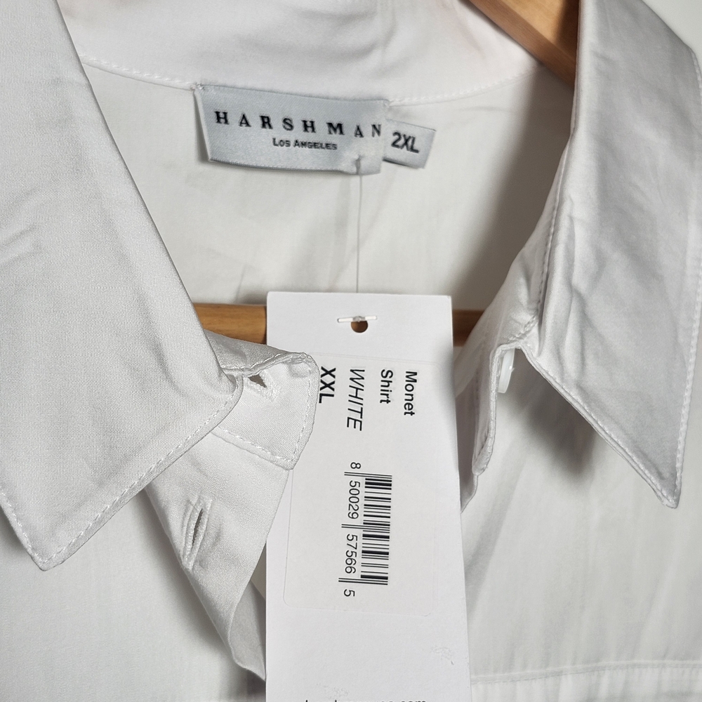 NWT Harshman Monet Cotton White Blouse Size 2XL - Picture 4 of 8